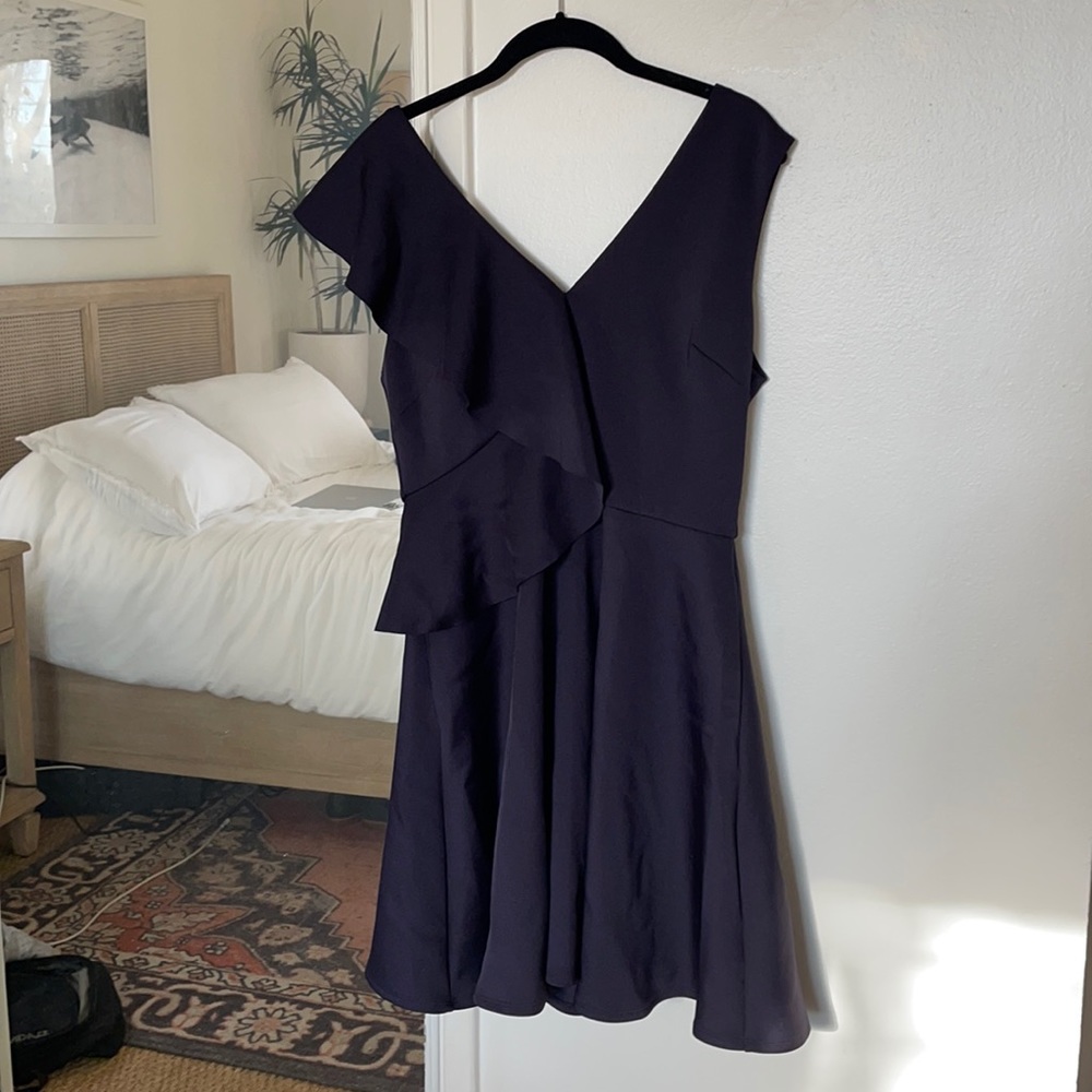 Ted Baker Lantaa Ruffle Detail Skater Dress size 3 (navy)
